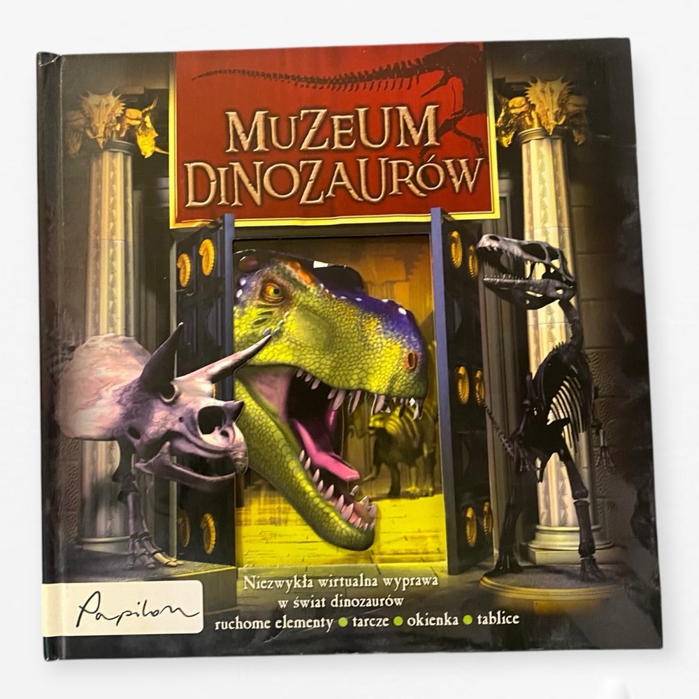 Papilon POLISH Muzeum Dinozaurów Dinosaur Museum pop up interactive Kids Book